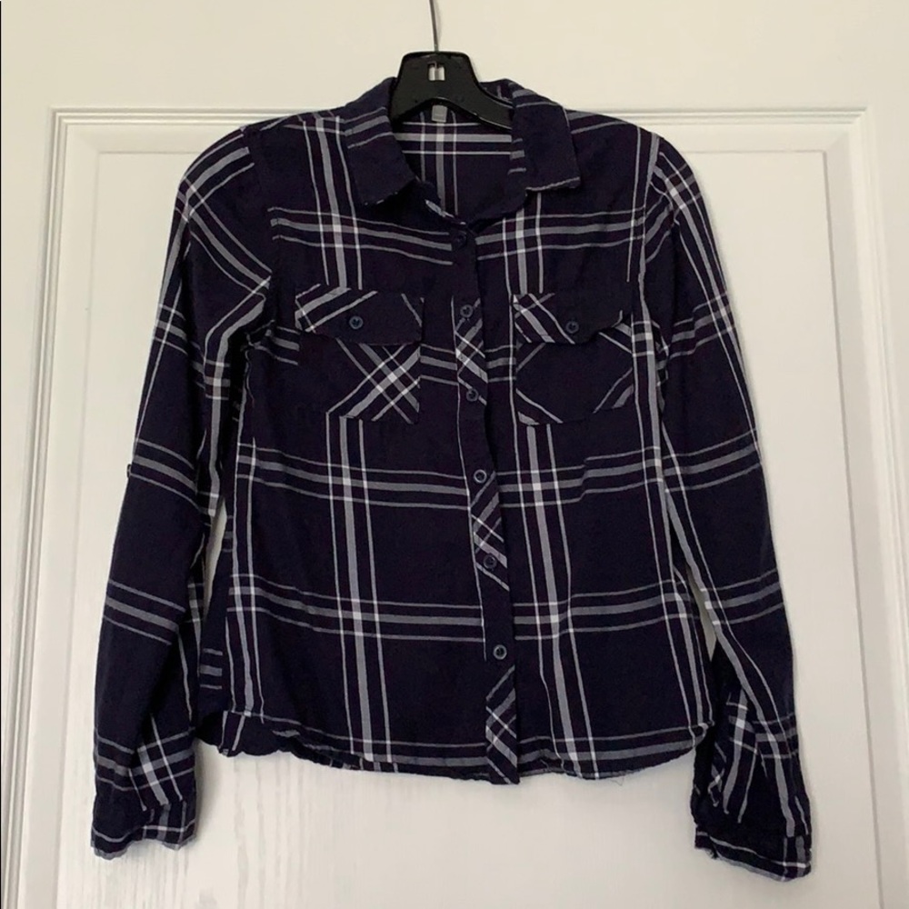 Navy & White Flannel